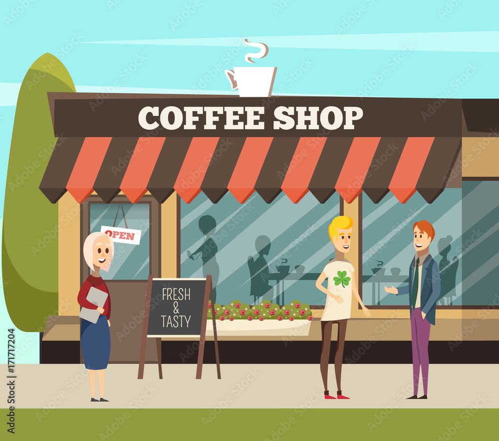 Fotografie Coffee Shop Illustration