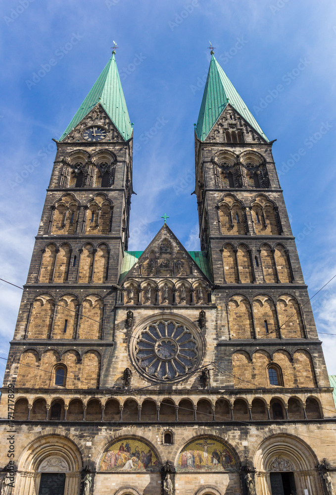 Towers of the historical Dom church in Bremen