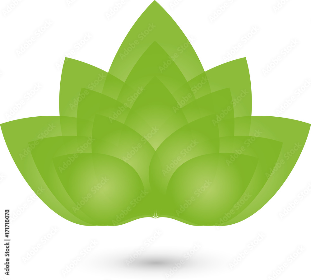 Viele Blätter, Blume, Heilpraktiker und Wellness Logo Viele Blätter, Blume, Heilpraktiker und Wellness Logo