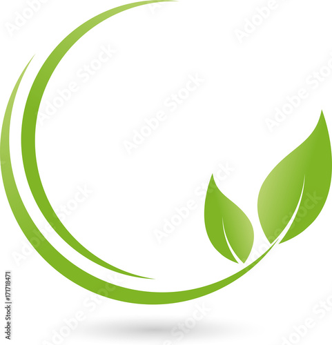Kreise, Blätter, Pflanze, Heilpraktiker und Natur Logo
