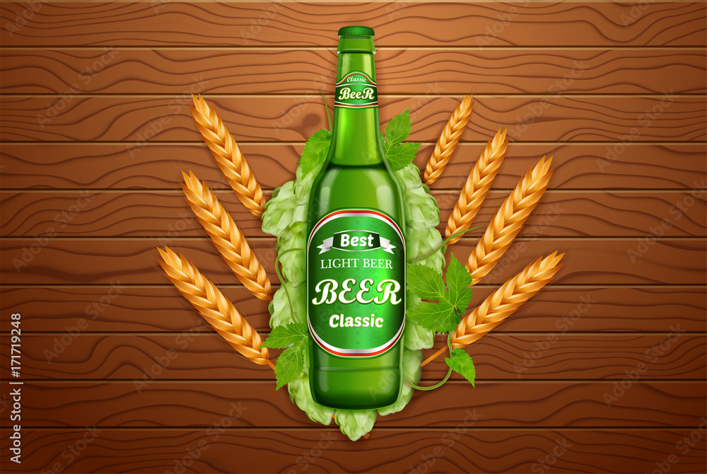 Fotografie Realistic beer products ad