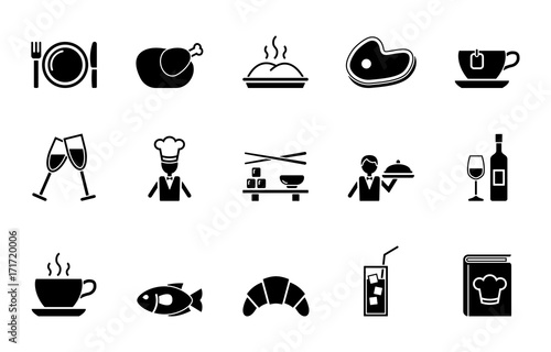 Restaurant Iconset - Schwarz