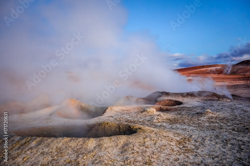 Sol de manana geothermal field in sud Lipez reserva, Bolivia