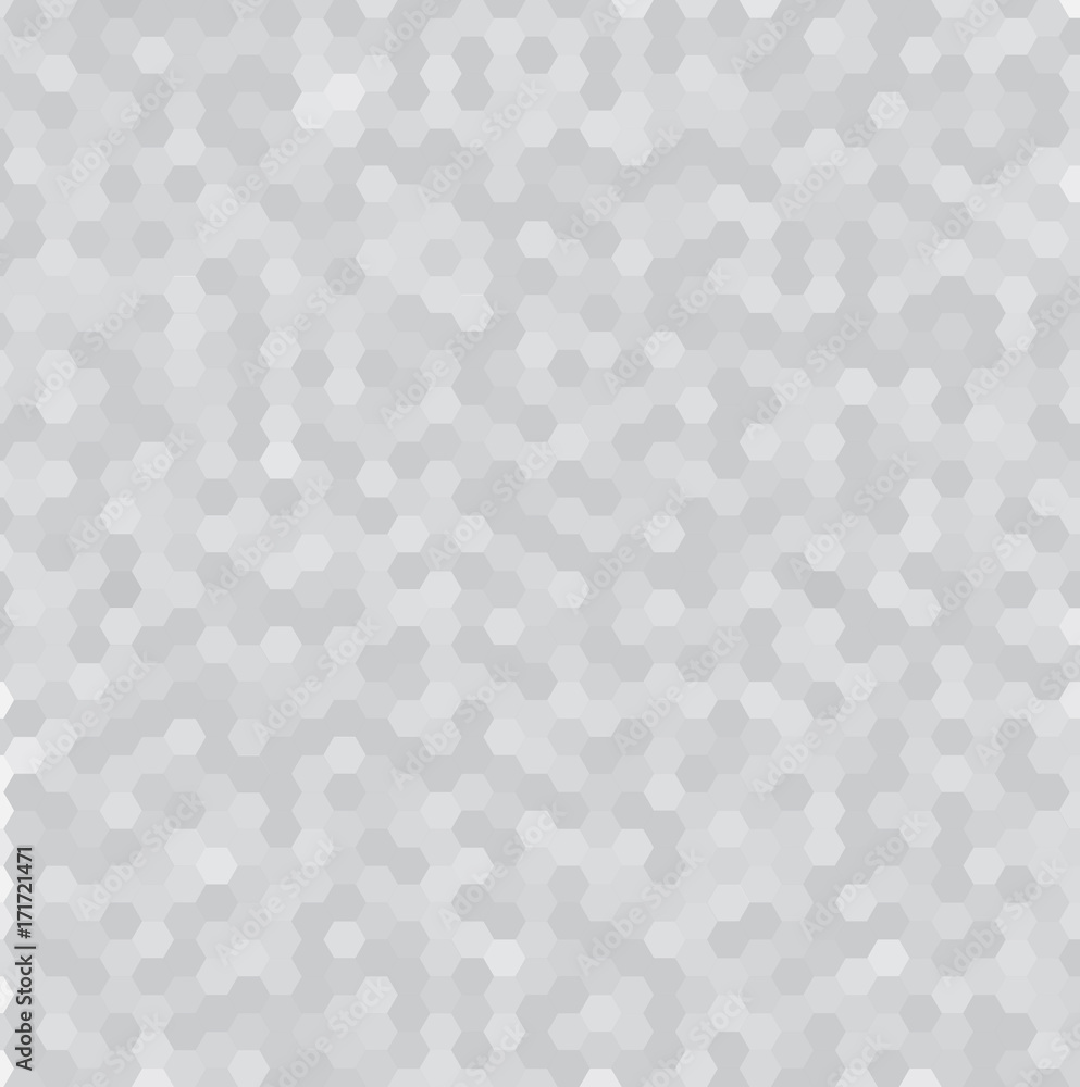 Abstract white and gray 3d hexagonal pattern. Geometric mosaic background with hexagon element. Vector