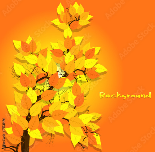 Yellow Spring Leaves Vector Background