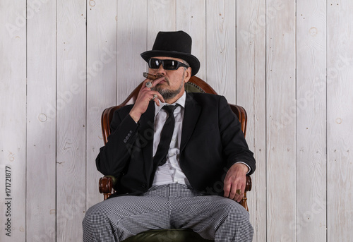 gentleman with a cigar, vintage © serikbaib