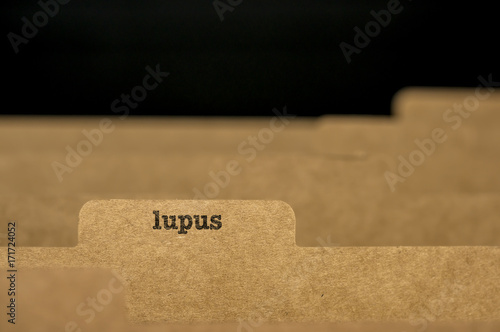 Word lupus on index card