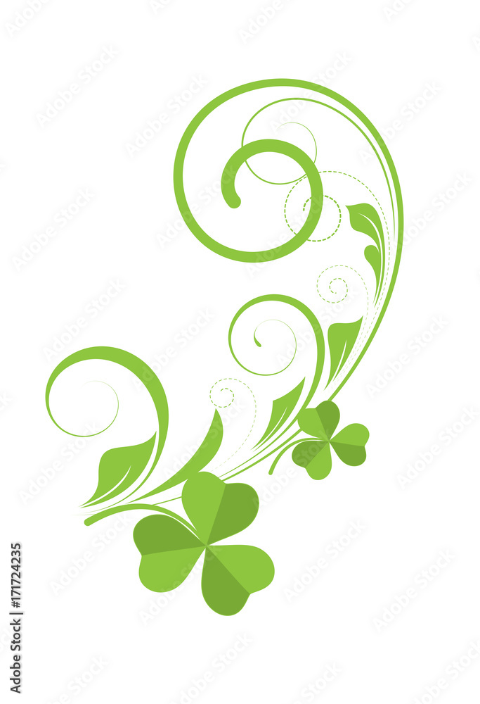Clover Leaves Swirl Element vector illustration clip-art Clover Leaves Swirl Element vector illustration clip-art