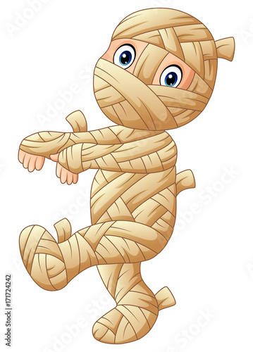 Cartoon mummy walking