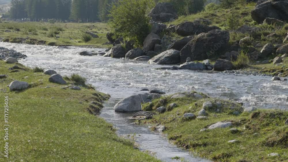 Waves, spray and foam, river Katun in Altai mountains. Siberia, Russia. Waves, spray and foam, river Katun in Altai mountains. Siberia, Russia.