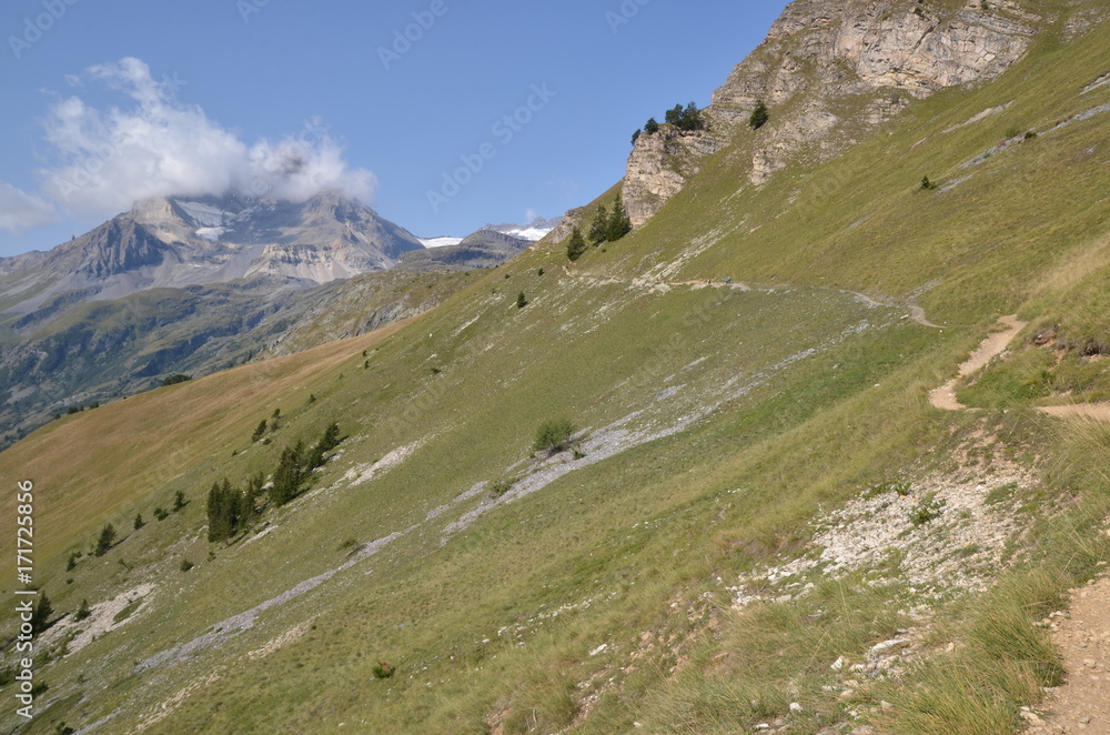 Montagnes entre Bellecombe et le Lac Blanc, au départ du Coetet, dans le Parc National de la Vanoise, Alpes Françaises