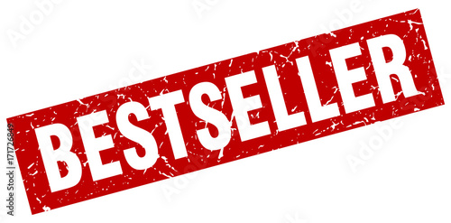 square grunge red bestseller stamp