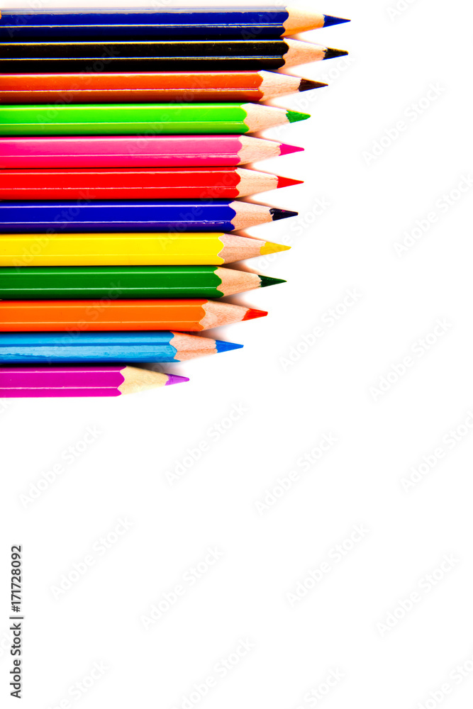 Multicolored pencils isolated on white background. Multicolored pencils isolated on white background.