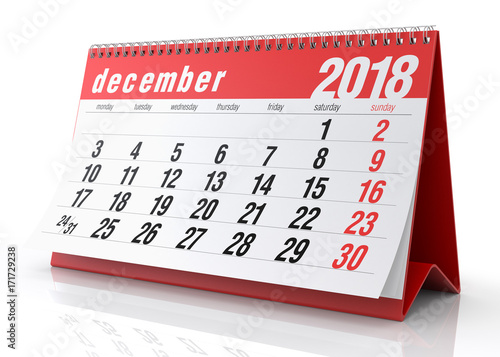 December 2018 Calendar