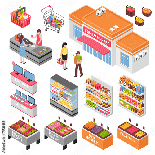 Supermarket Isometric Set