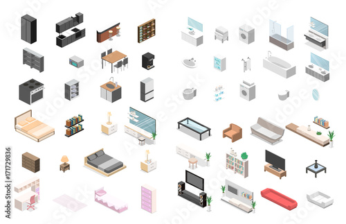 Furniture Constructor for creating a bathroom, living room, bedroom, kitchen