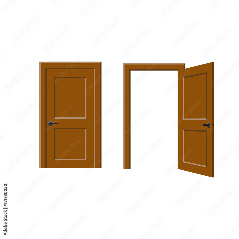 Open and closed door Open and closed door
