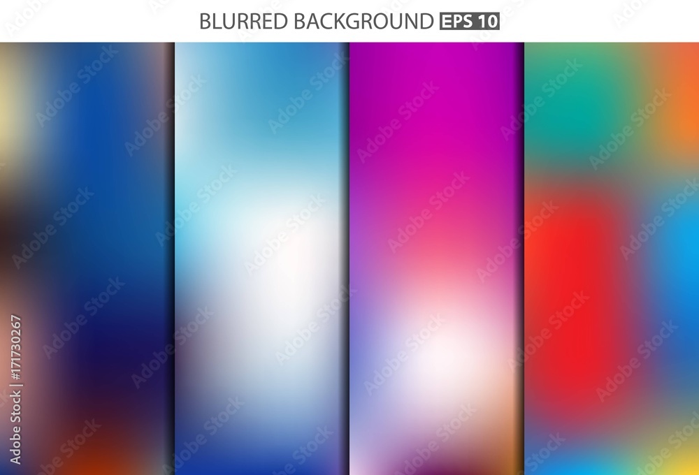 Abstract Creative concept vector multicolored blurred background set. For Web and Mobile Applications, art illustration template design, business infographic and social media, modern decoration