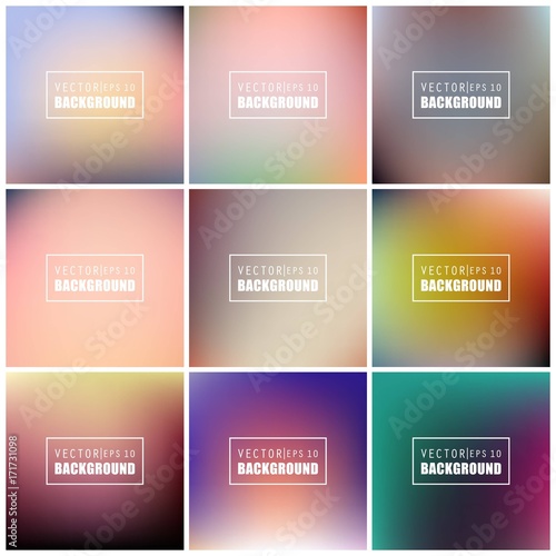 Abstract Creative concept vector multicolored blurred background set. For Web and Mobile Applications, art illustration template design, business infographic and social media, modern decoration