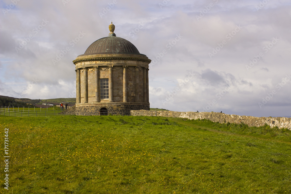 Mussenden Temple on the Downhill Demesne on the North Coast of Ireland in County Londonderry.  