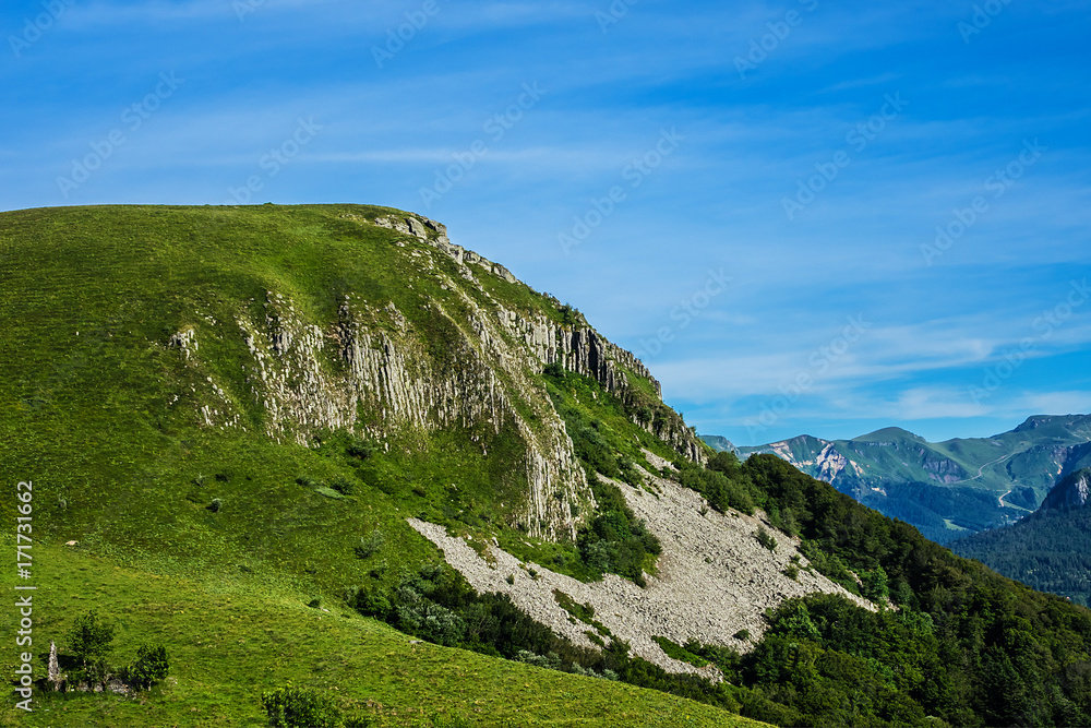 Fototapeta premium View of beautiful French Alps Mountains. Auvergne-Rhone-Alpes. France.