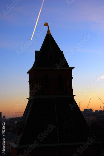 Moscow Kremlin. Blue sky background.