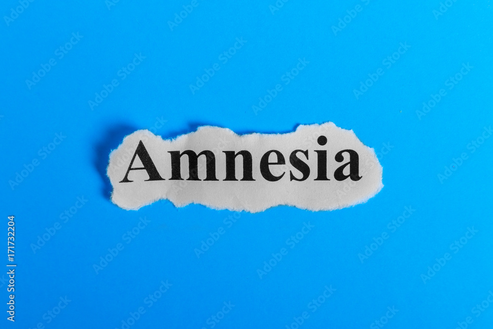 Amnesia text on paper. Word Amnesia on a piece of paper. Concept Image. Amnesia Syndrome Amnesia text on paper. Word Amnesia on a piece of paper. Concept Image. Amnesia Syndrome