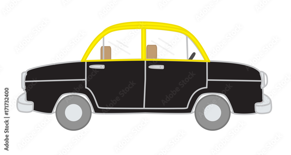 Blank Cartoon Taxi  clip-art vector illustration 