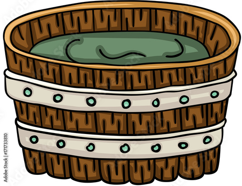 Wooden tub for a bath
