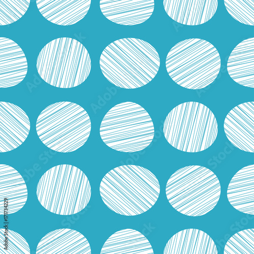 Polka dot seamless pattern. Scribble texture. Textile rapport.
