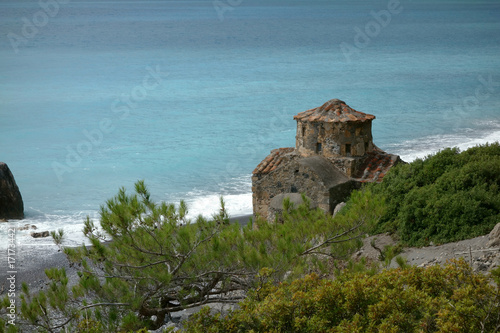 Agios Pavlos beach with Saint Paul church, Crete, Greece