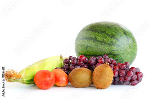 Fototapeta Naklejka Na Ścianę i Meble -  mix fresh of fruits isolate on white background