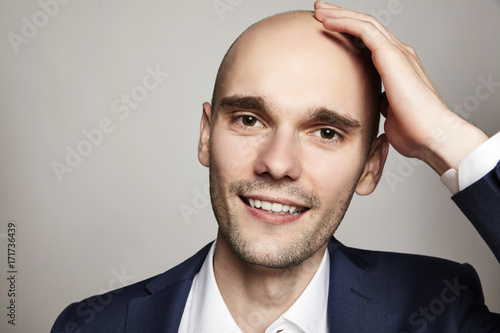 Handsome Bald Smiling Man