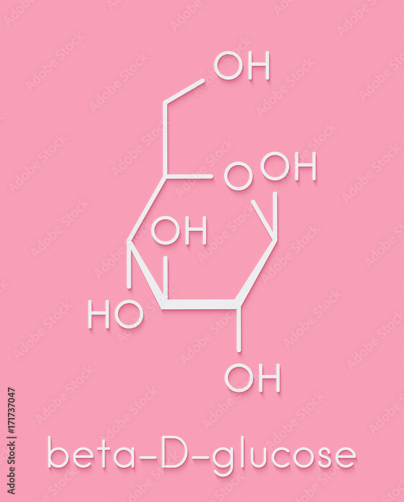 Glucose (dextrose, grape sugar) molecule (betaDglucopyranose form
