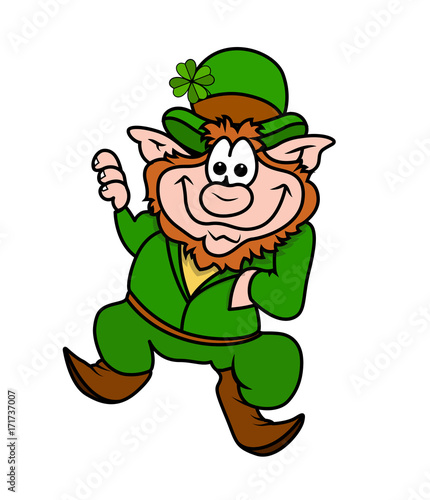 Funny Cartoon Leprechaun Character