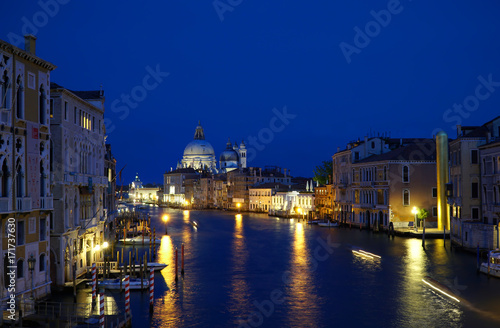 Grand canal cityscape in the evening in Venice  Italy