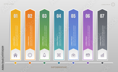 Infographics design template with icons, process diagram, vector eps10 illustration
