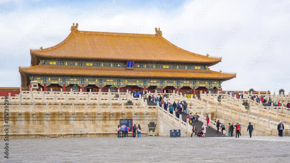 Time Lapse video crowd of tourist in Forbidden city landmark of Beijing city, China, Timelapse, 4K Time Lapse video crowd of tourist in Forbidden city landmark of Beijing city, China, Timelapse, 4K
