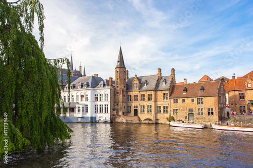 The Rozenhoedkaai canal in Bruges, Belgium