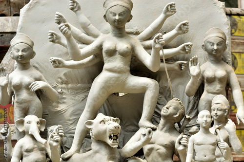 sculpture of idol durga