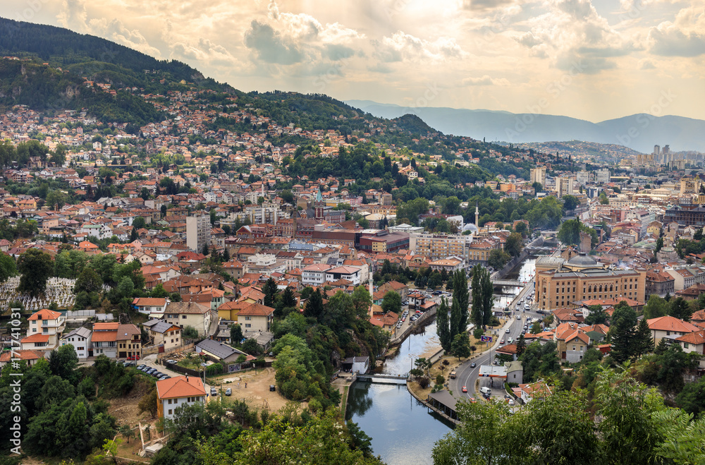 Panoramic view on Sarajevo - Bosnia and Herzegovina