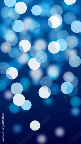 blue holiday lights bokeh effect