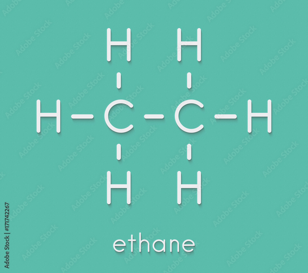 Ethane natural gas component molecule. Skeletal formula. Stock Photo ...