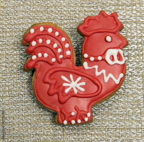 Christmas gingerbread red rooster