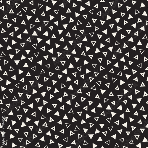 Seamless primitive jumble minimalism patterns. Randomly scattered geometric shapes. Abstract background design