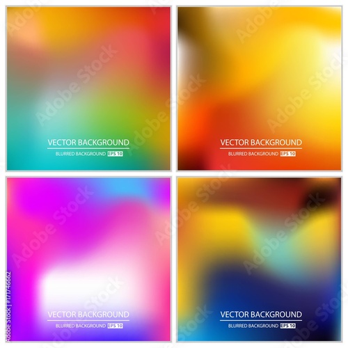 Abstract Creative concept vector multicolored blurred background set. For Web and Mobile Applications, art illustration template design, business infographic and social media, modern decoration