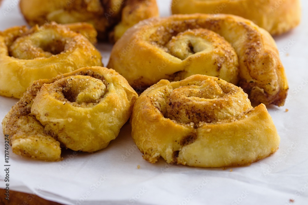 Cinnamon rolls, traditional homemade pastry