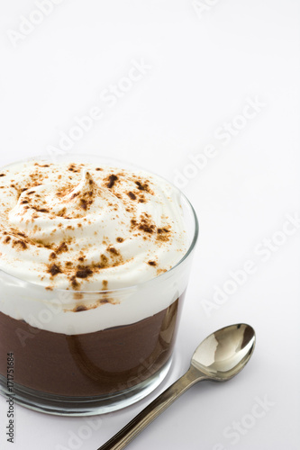 Chocolate mousse isolated on white background
