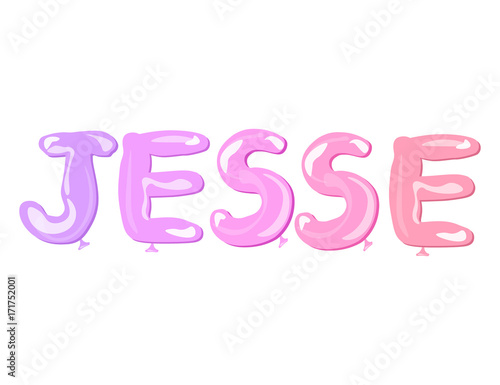 JESSE written famale name balloons