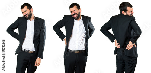 Set of Handsome businessman with back pain